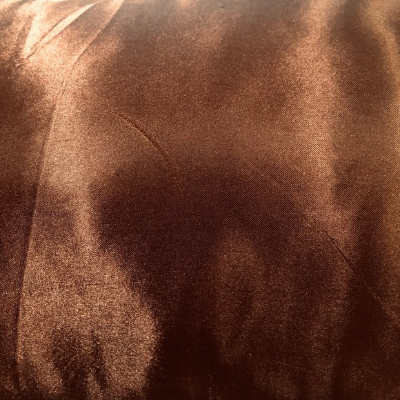 BROWN SILKY SATIN ROSES LUMBAR BED PILLOW SMOOTH PLAIN BACK 23x14 LIGHTLY LOVED - Picture 5 of 6